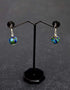 Single Blue Pottery Bead Earrings ( Blue & Green)